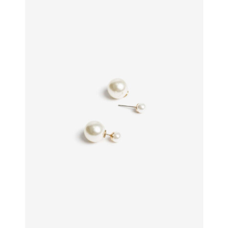 Aros Pasantes Metal Y Perla De La Línea Stay Golden. Dorado