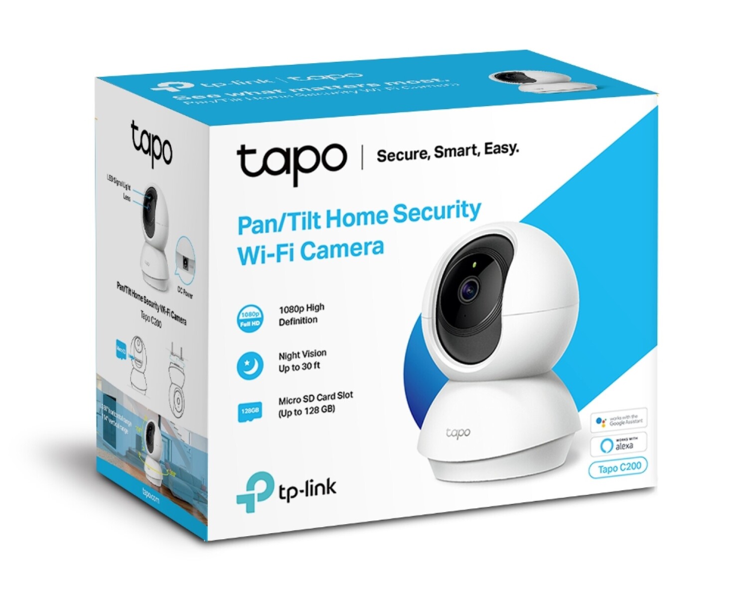 Cámara IP Tp-link TAPO C200 HD Domo interior Wireless V. Noc 