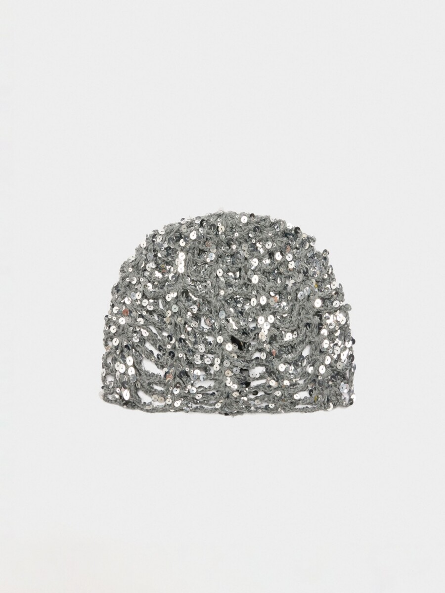 Gorro De Algodón Con Lentejuelas plateado