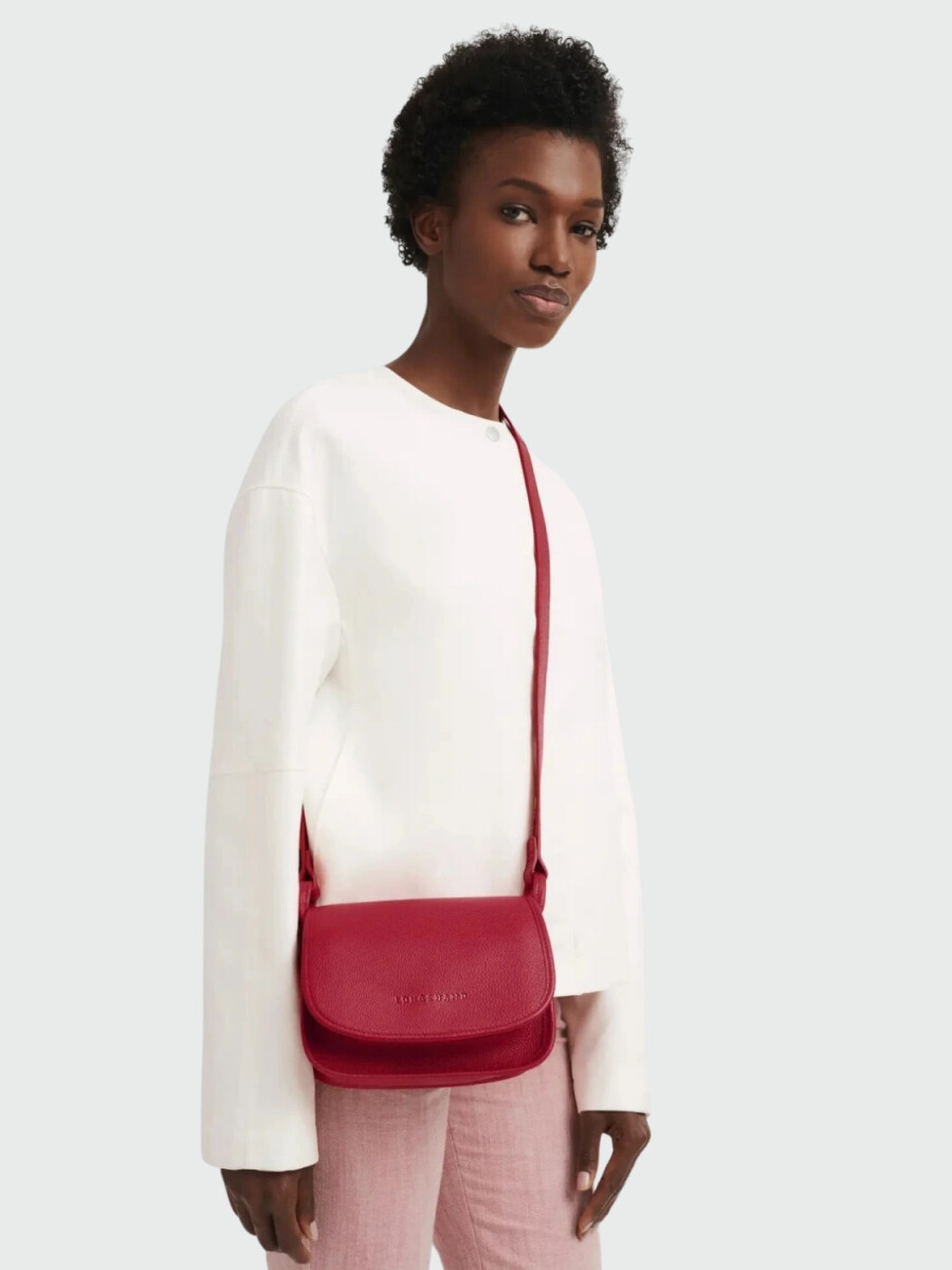 Longchamp -Cartera de cuero cruzada con solapa, Le Foulonné 