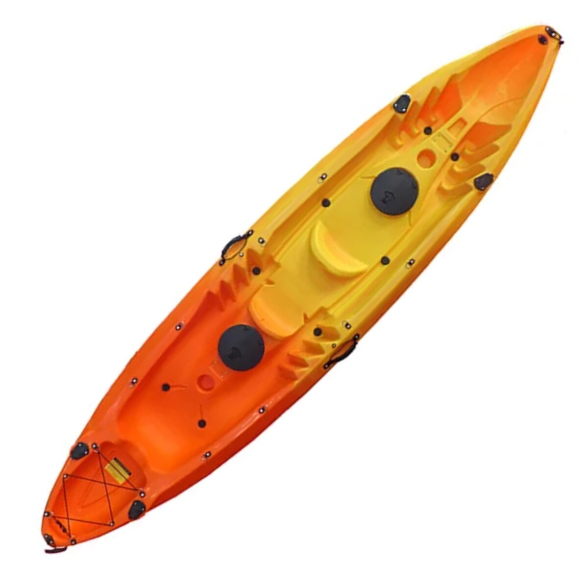 Kayak triplo 2 adultos + 1 niño - Naranja amarillo 