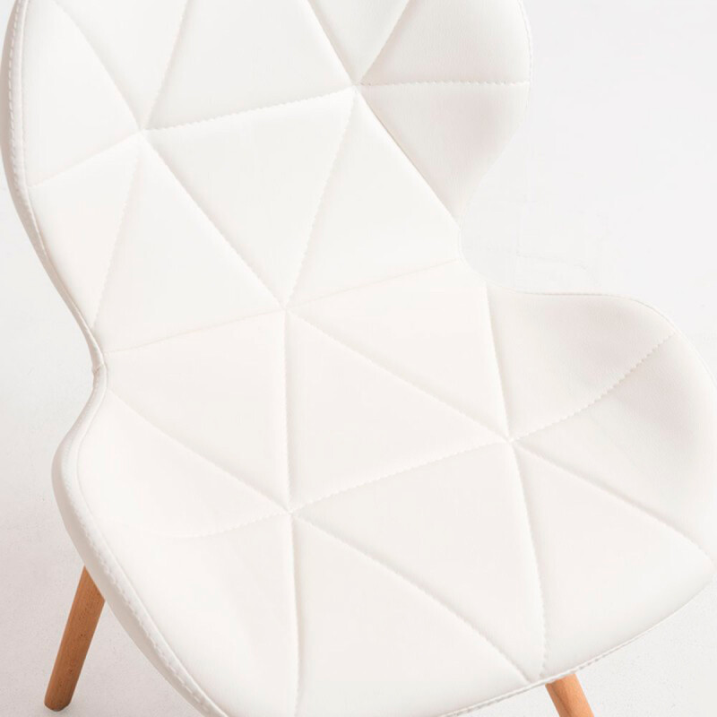Set X4 Silla Victoria Eames acolchonada BLANCO