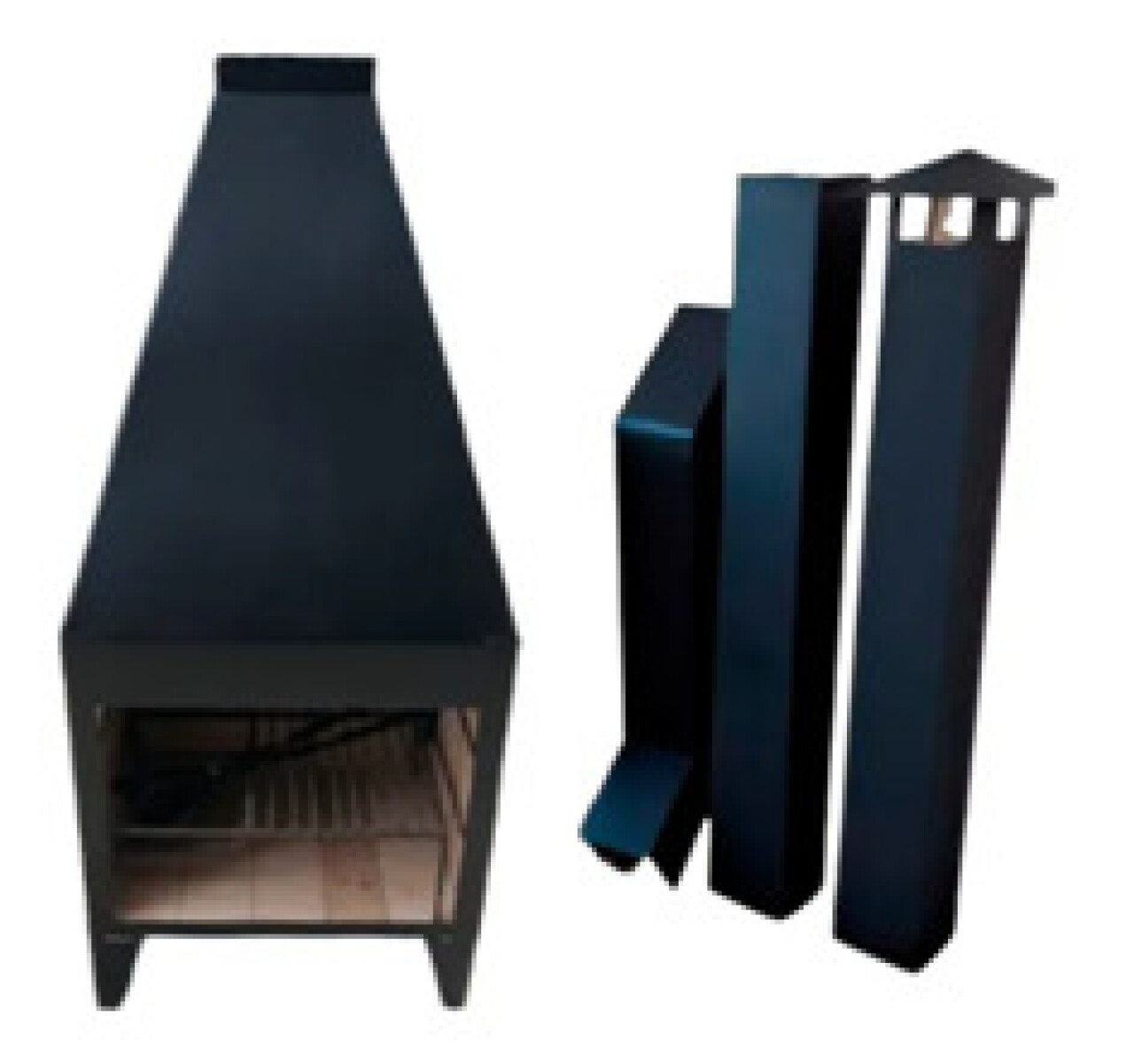 ESTUFA FRONTAL CON REVESTIMIENTO 60X60 + PARRILLA - N/a 