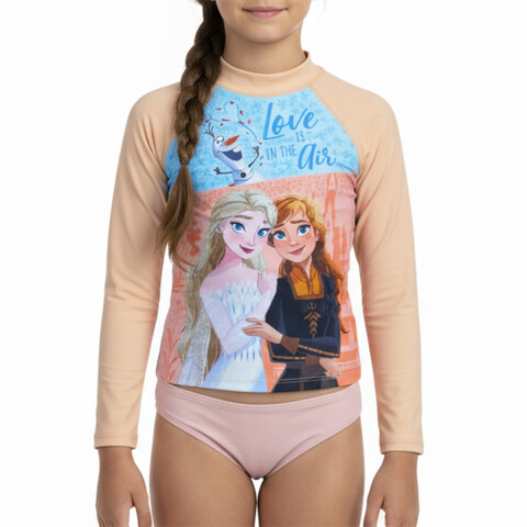 Remera UV Malla Infantil Frozen Varios Talles SALMON