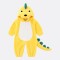 Pijama Disfraz Infantil Dinosaurio Amarillo