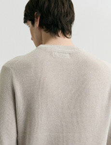 470986 SWEATER HARRINGTON LABEL Beige Melange