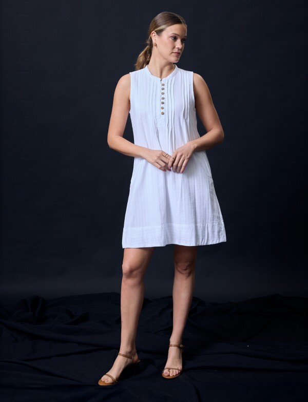 Vestido Botones BLANCO