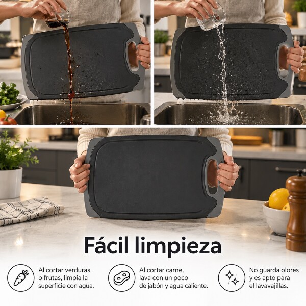 Tabla Para Picar Y Cortar Set de 3 Unidades para Cocina Antidelizante IMBACK Color Negro Tabla Para Picar Y Cortar Set de 3 Unidades para Cocina Antidelizante IMBACK Color Negro
