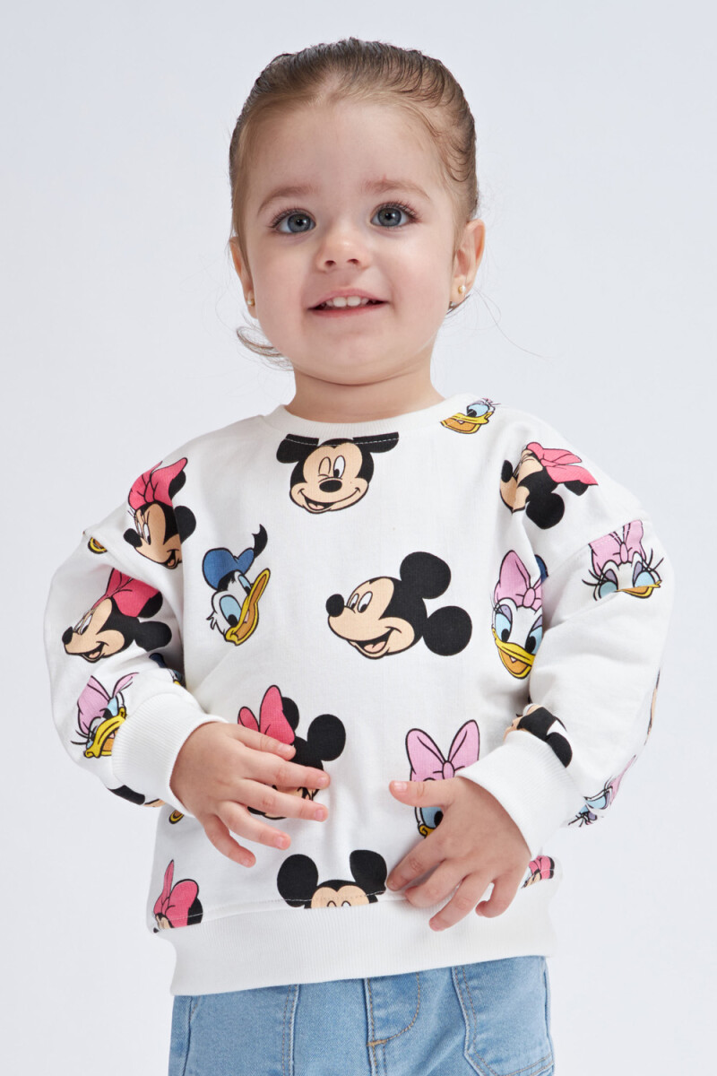 Sudadera deportiva estampada - Mickey. Blanco 