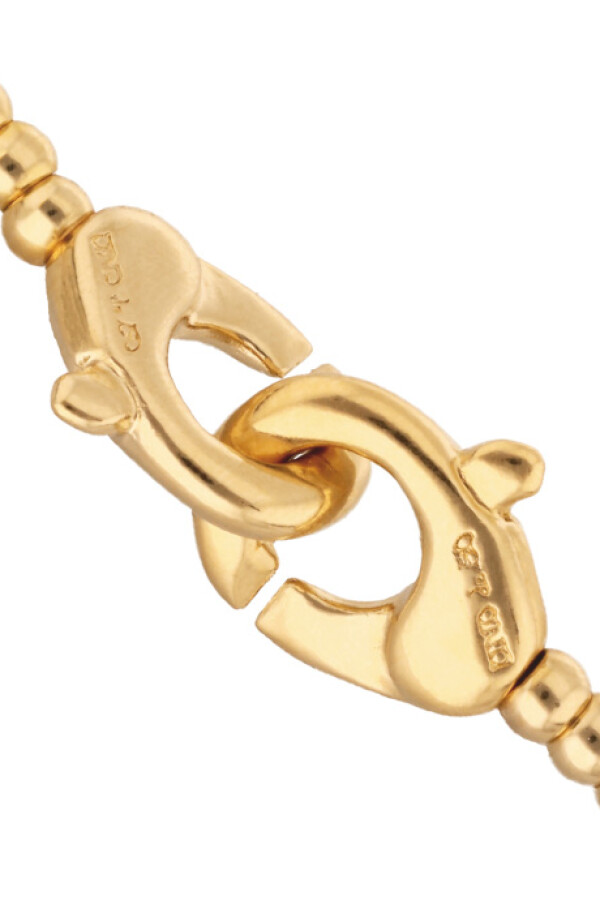 PULSERA DE BOLAS PEQUEÑAS BAÑADO EN ORO 18K CON MOSQUETÓN ENTRELAZADO Pulsera
