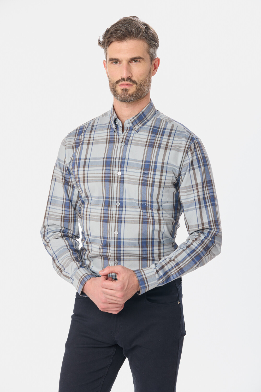 CAMISA CUADROS Marron