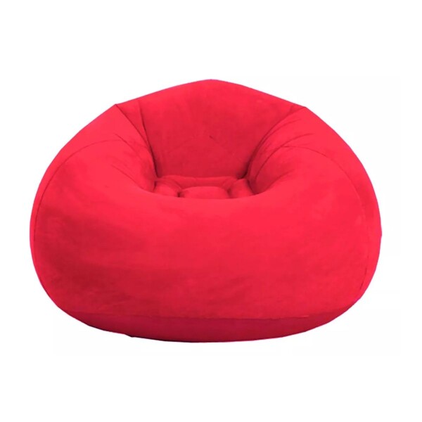 Puff Sillón Inflable de Pvc Con Respaldo Color Rojo + Inflador Puff Sillón Inflable de Pvc Con Respaldo Color Rojo + Inflador