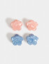 Hebillas Infantiles Con flores Set De Mini Broches - Combinacion Bicolor