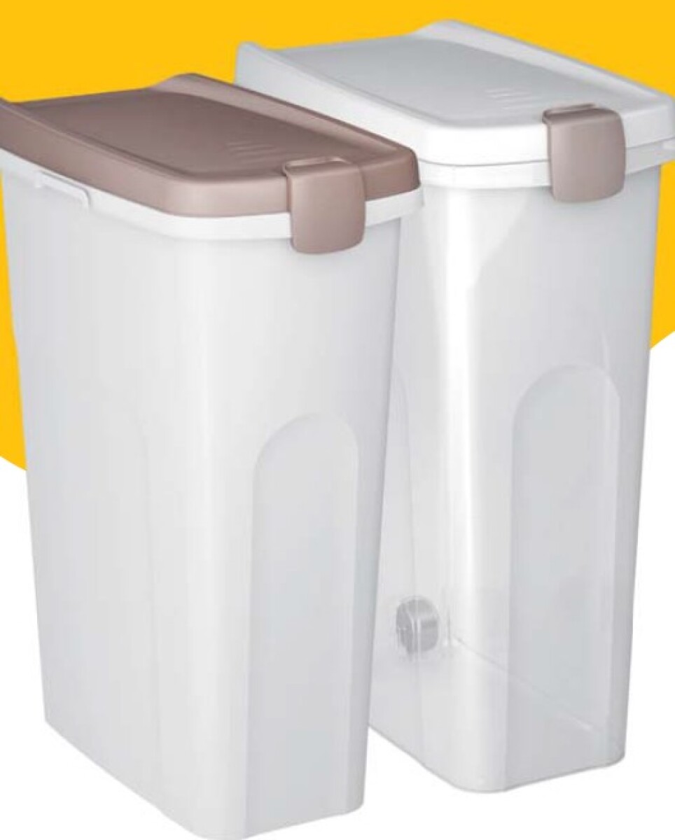 PET FOOD CONTAINER 40 LT FUSTO TRASPARENTE/COP. BIANCO 