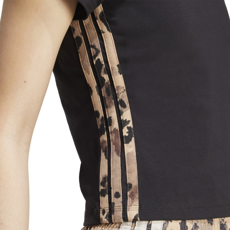 Remera de Mujer Adidas Animal Print Negro - Beige