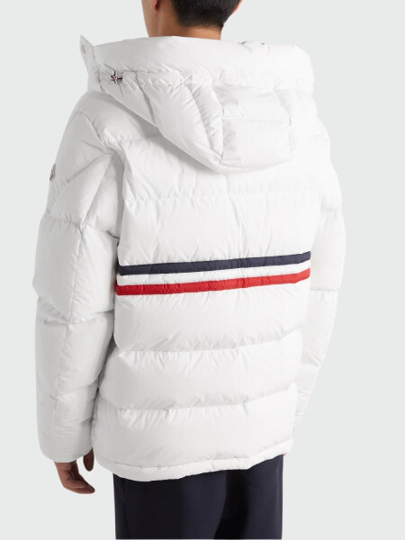 Moncler -Campera impermeable con capucha rellena de plumas, Fleole Blanco