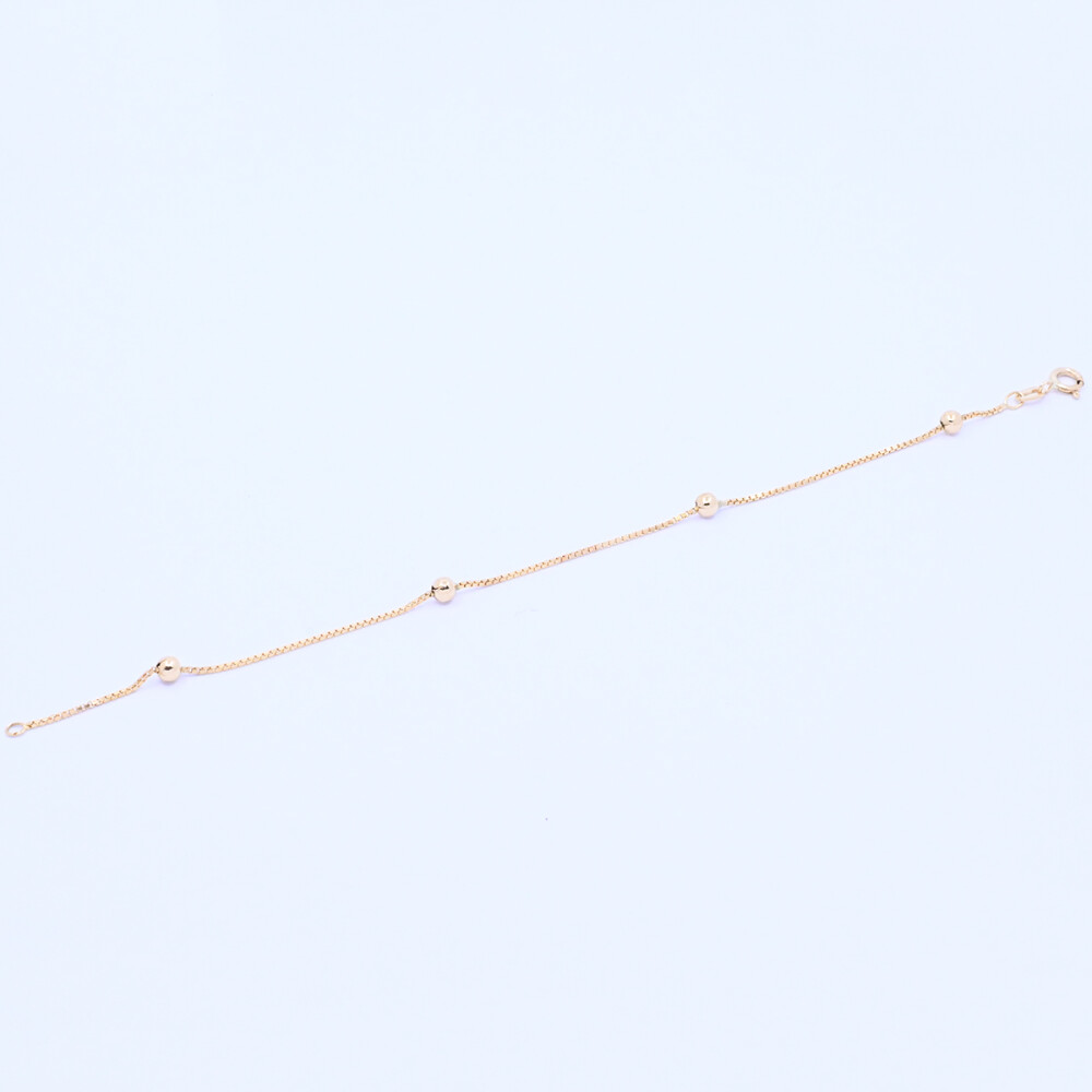 Pulsera oro 18k veneciana con bolitas. Pulsera oro 18k veneciana con bolitas.