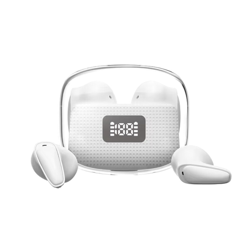 Auriculares bluetooth F10 con display en estuche Blanco Auriculares bluetooth F10 con display en estuche Blanco