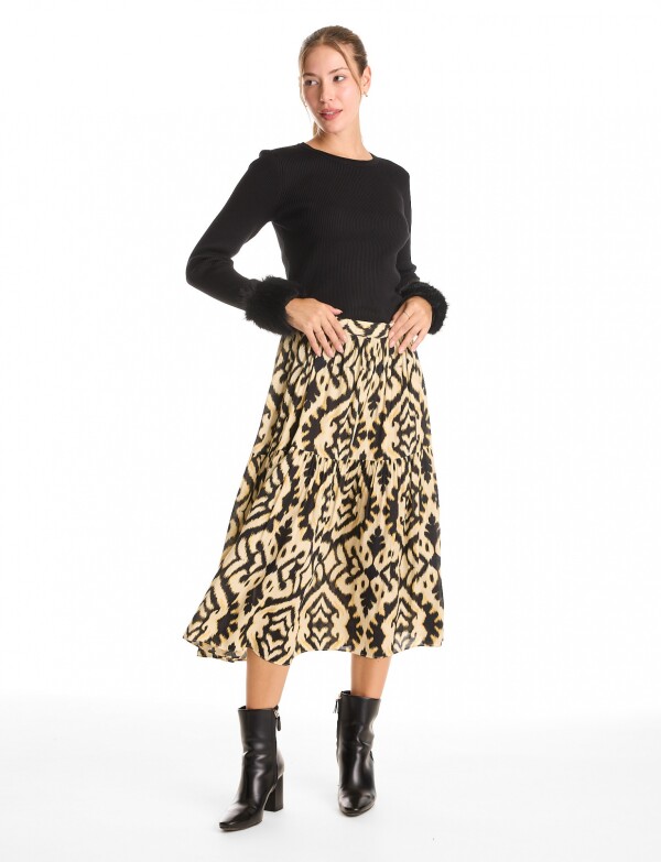 Falda Midi Tribal AMARILLO/MULTI