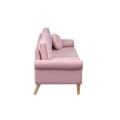 Sillon De 3 Cuerpos De Tela Con Tachas Rosado Sillon De 3 Cuerpos De Tela Con Tachas Rosado