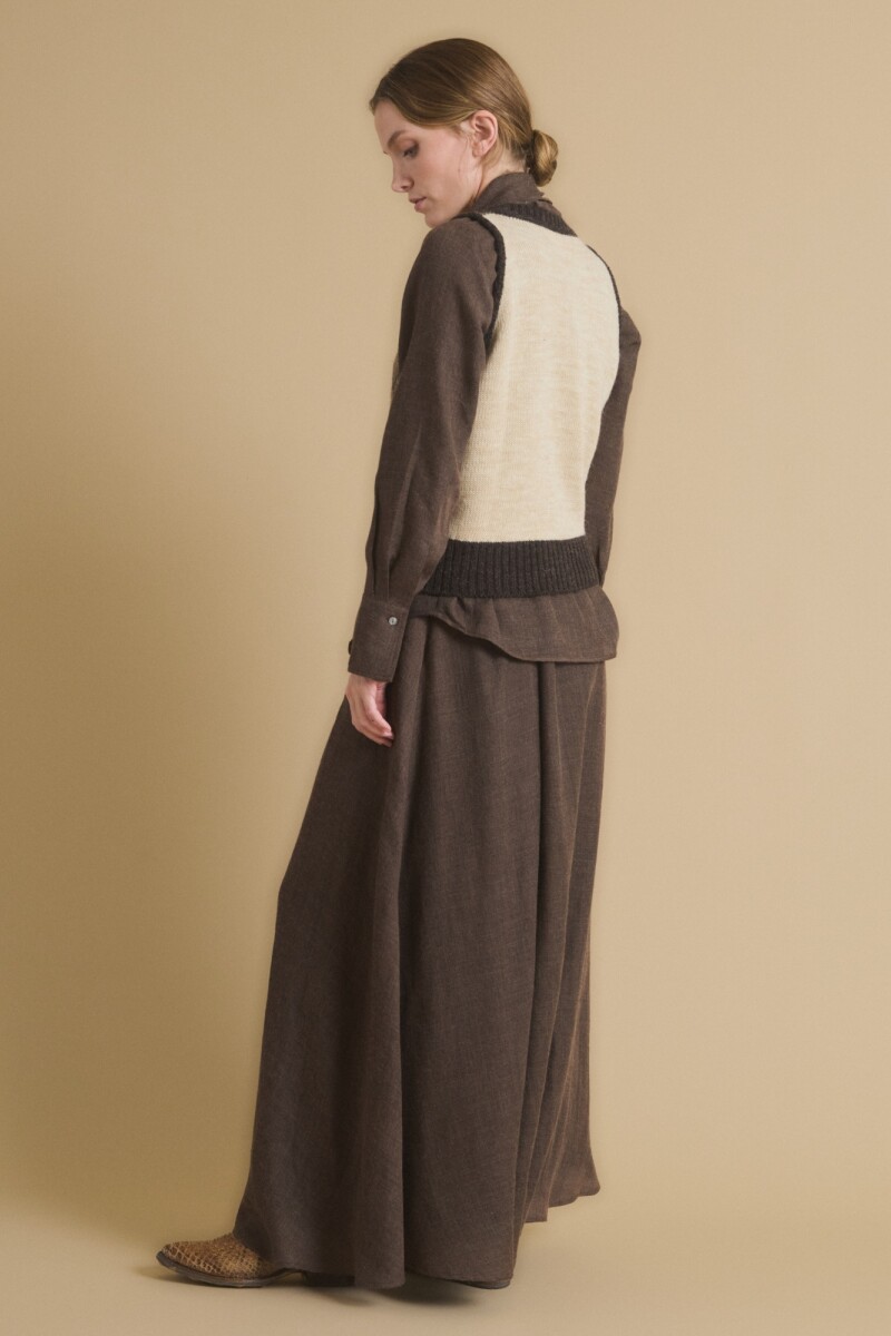 CHALECO TEJIDO Marron