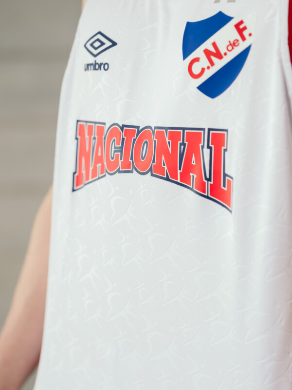 CAMISETA BASKET COPA BCLA 2025 Nacional Hombre Skuba, Blanco, Azul Marino