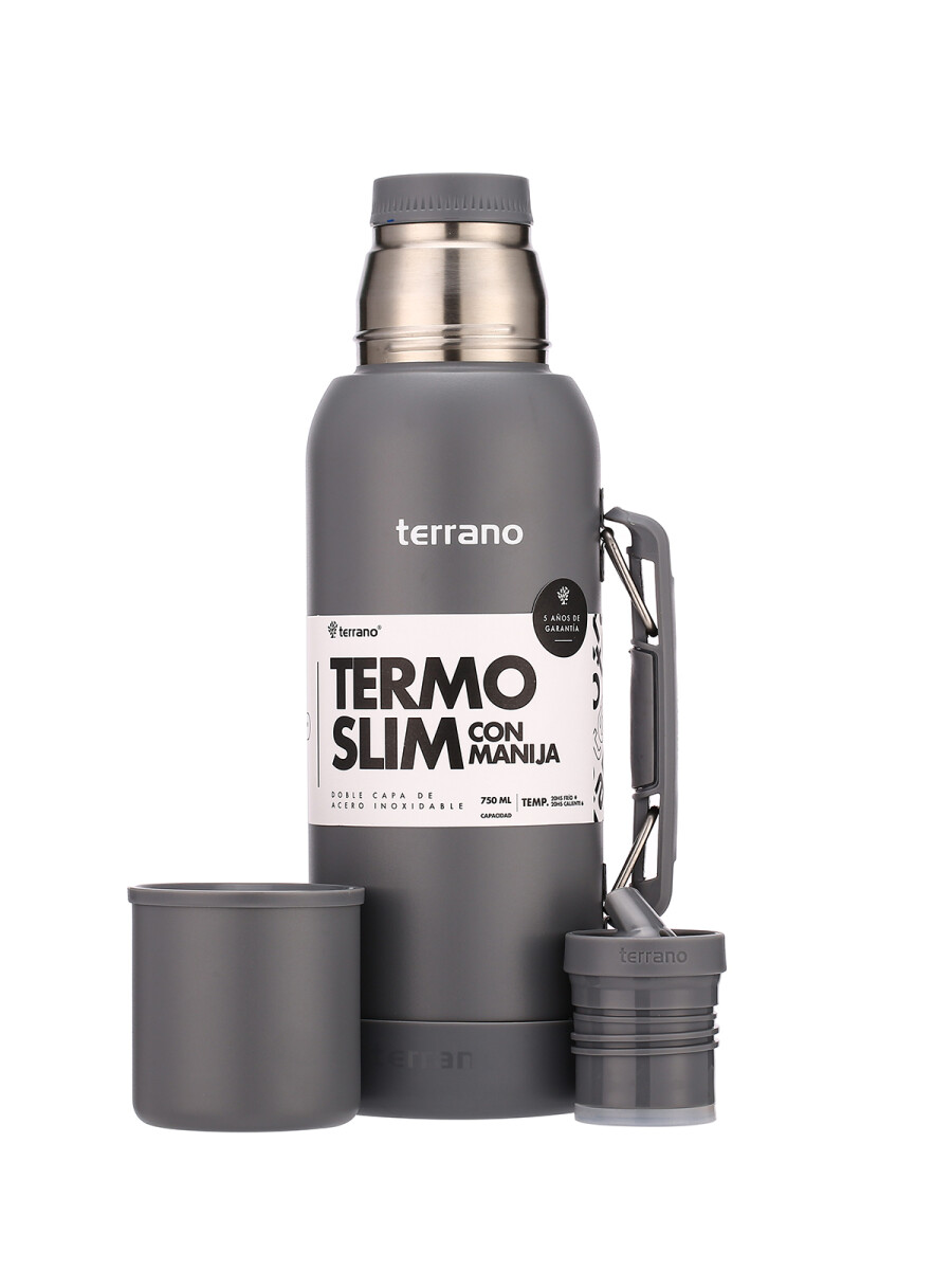 Termo Slim 750mL. con Base Silicona - Gris 