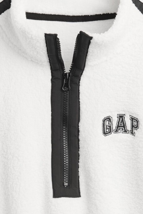 Buzo Polar Medio Cierre Logo Gap Mujer New Off White