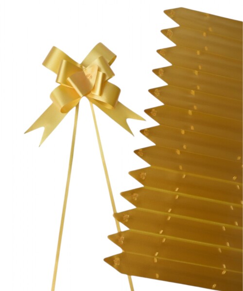 Pack x 200 - moño magico 2x39 cm DORADO