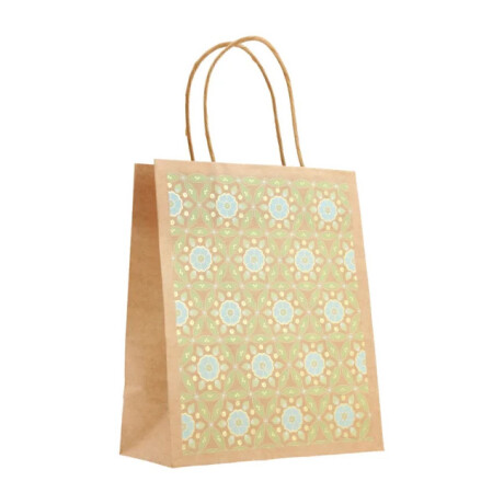 Bolsa de Regalo con Cordon Kraft Mosaico Grande Diseño 2