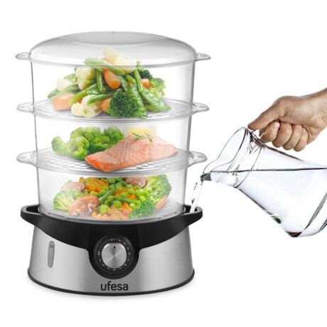 Vaporera Vaporino Ufesa Negro/Gris Inox