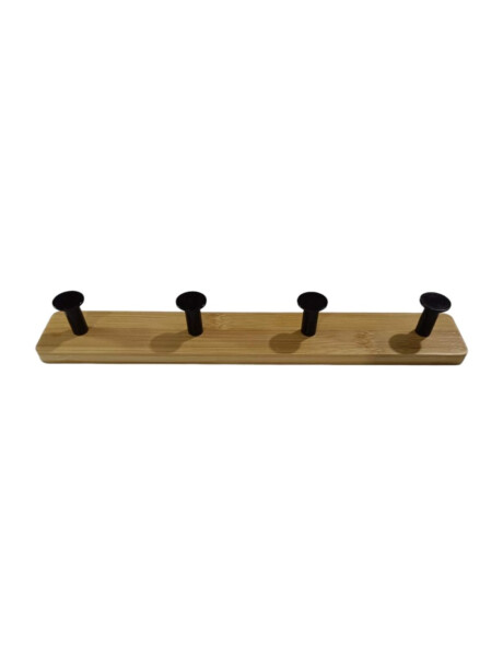 PERCHERO DE PARED 33x5CM 4 COLGADORES BAMBOO NATURAL/NEG. PERCHERO DE PARED 33x5CM 4 COLGADORES BAMBOO NATURAL/NEG.