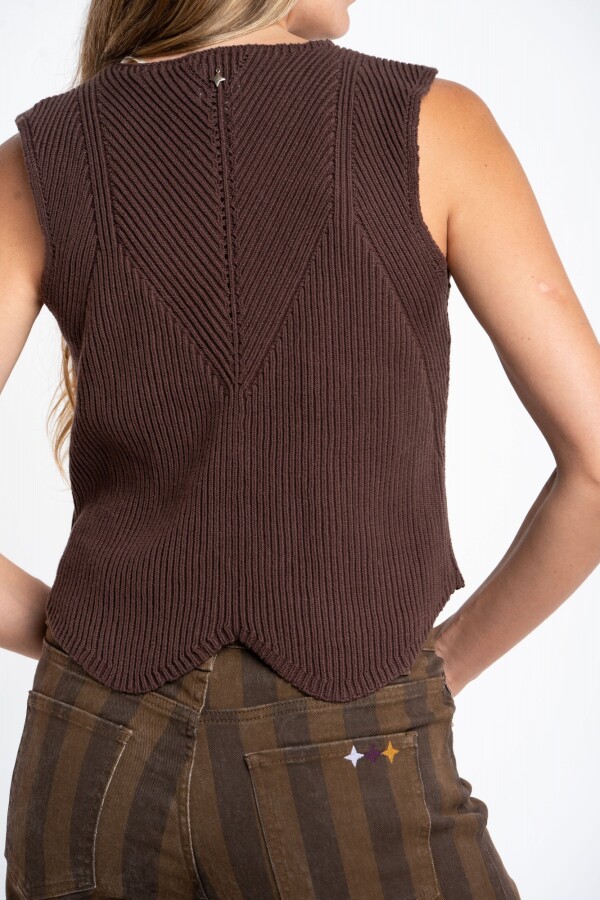 Chaleco Botones Chocolate