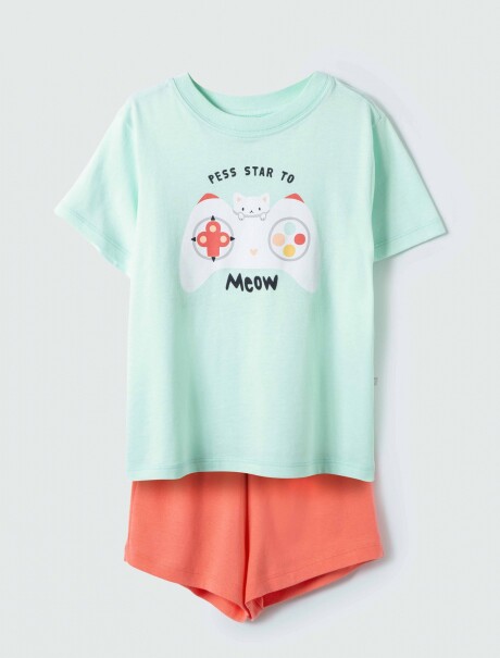 PIJAMA INFANTIL CON ESTAMPA MULTICOLOR
