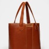 Shopper The Braided en cuero vegetal liso Cuoio