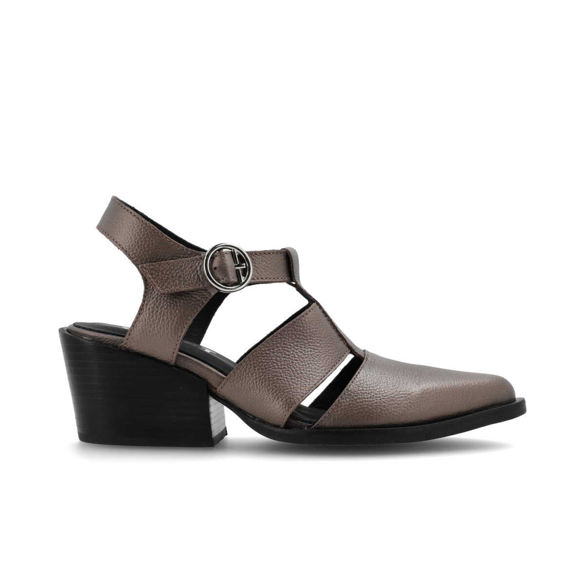 ZUECO VENET - CUERO CACCIARI - PLATEADO 