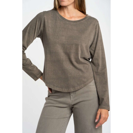 Remera Algodon Lavado Oliva