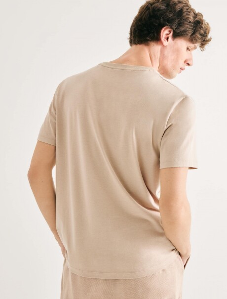 CAMISETA BÁSICA UNISSEX REGULAR WORLD BEIGE