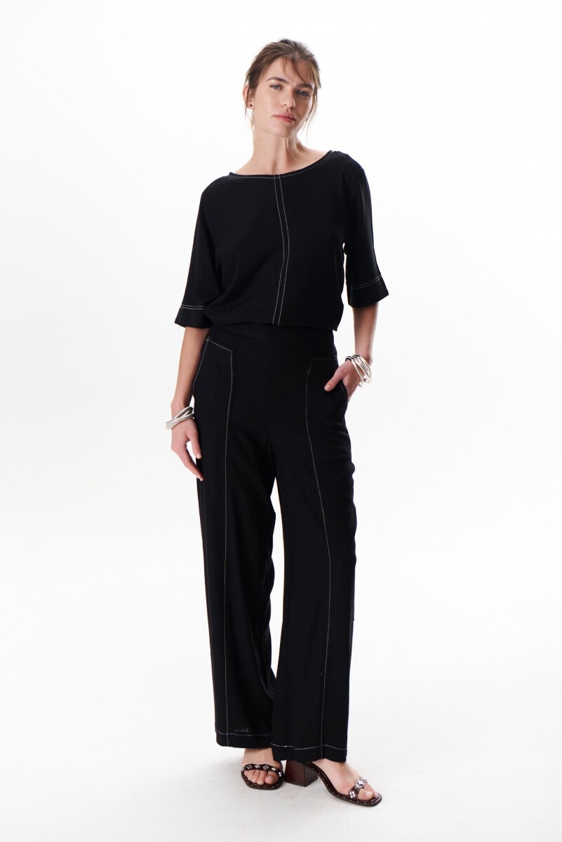 PANTALON LINO POCKET - NEGRO 
