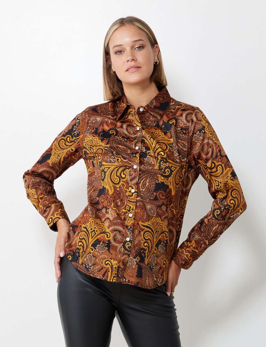 Camisa Arabescos - Multi/marron 