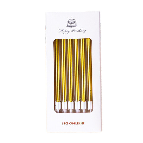 Velita Metal recta 10 cm x 6 Doradas