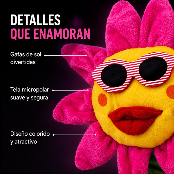 Girasol Interactivo que Baila, Canta, Graba y Repite Voz Rosa