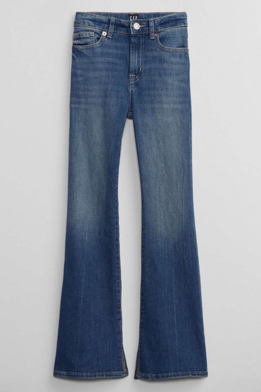 Jean Flare Tiro Alto Niña Medium Wash