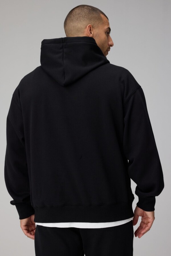 Polera The Go-To Oversized Hoodie Brand Dna Hombre Black/Classic White Dna Stri