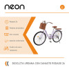 Bicicleta Urbana Rodado 26 con Canasto Vintage Violeta