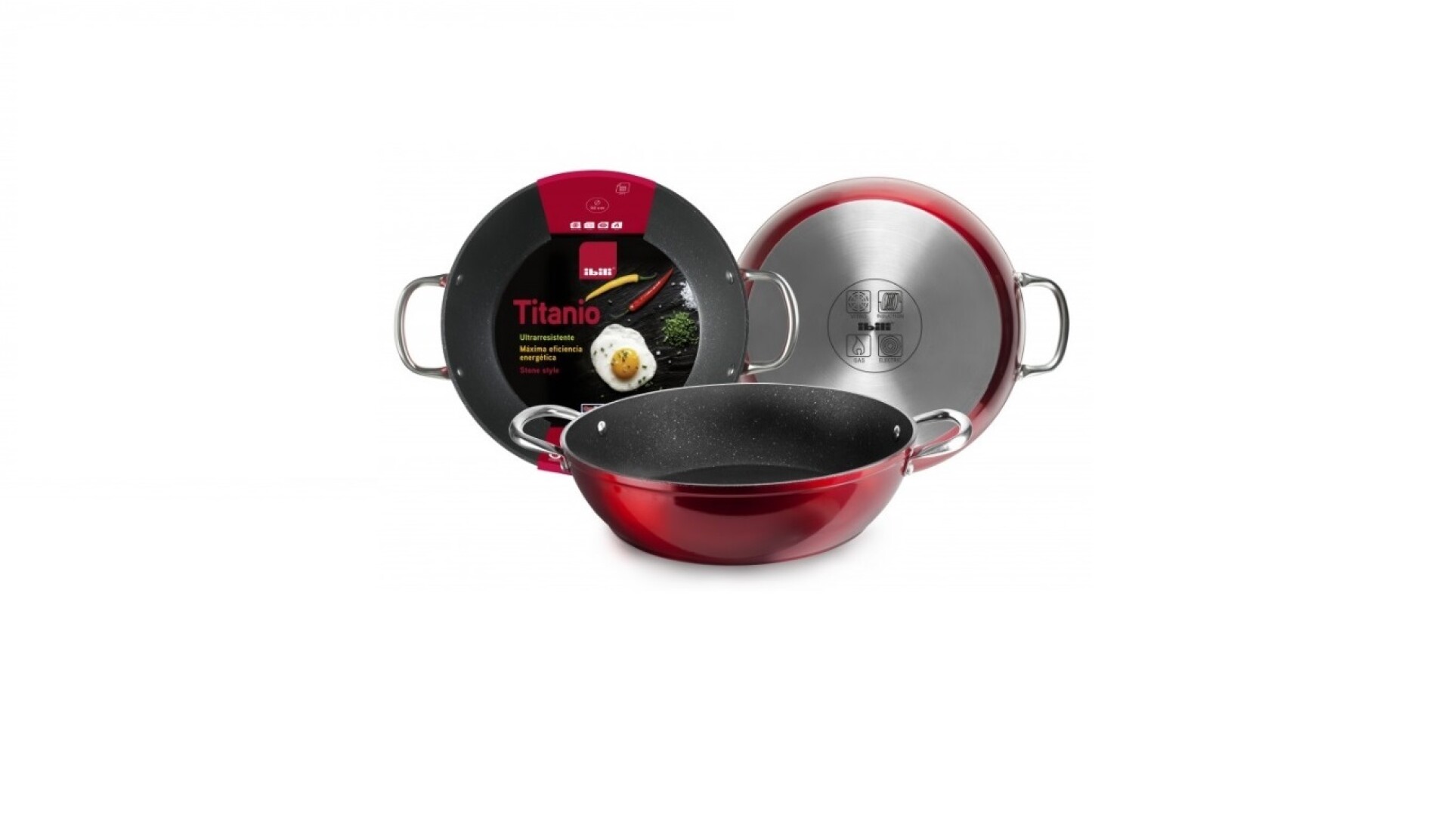 Wok hondo con asas Red Rock 32cm 