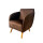Sillón poltrona Lumax Kira nórdico 1 cuerpo de tela Marron