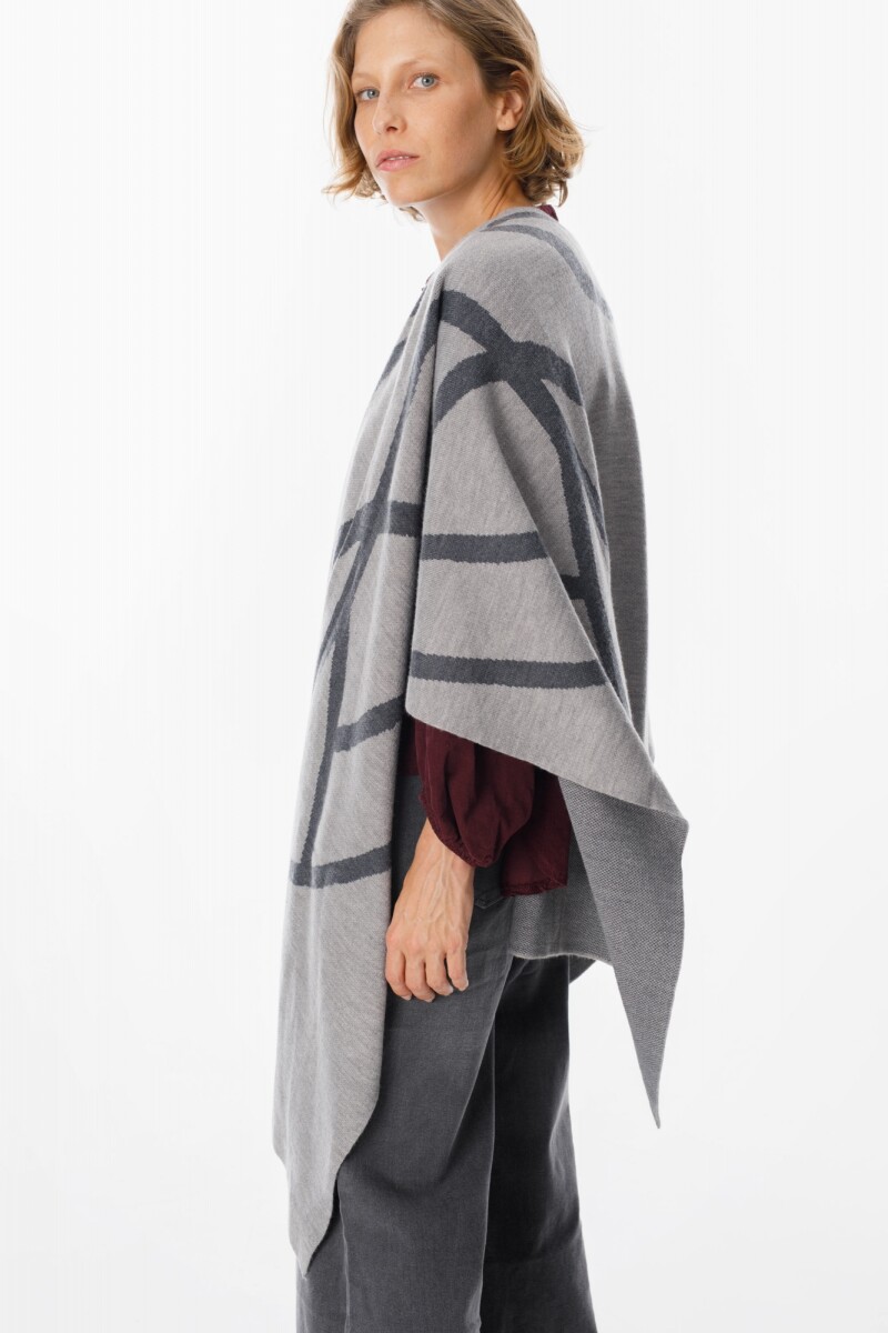 Ruana Sendero Gris Claro/Oscuro