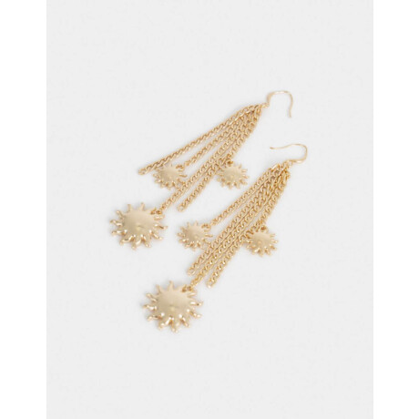 Aros Colgantes Largos Soles Dorado