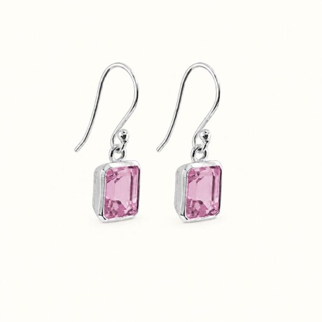 Caravanas Burkina Nº2 Cuarzo Rosa - Plata 925 Caravanas Burkina Nº2 Cuarzo Rosa - Plata 925